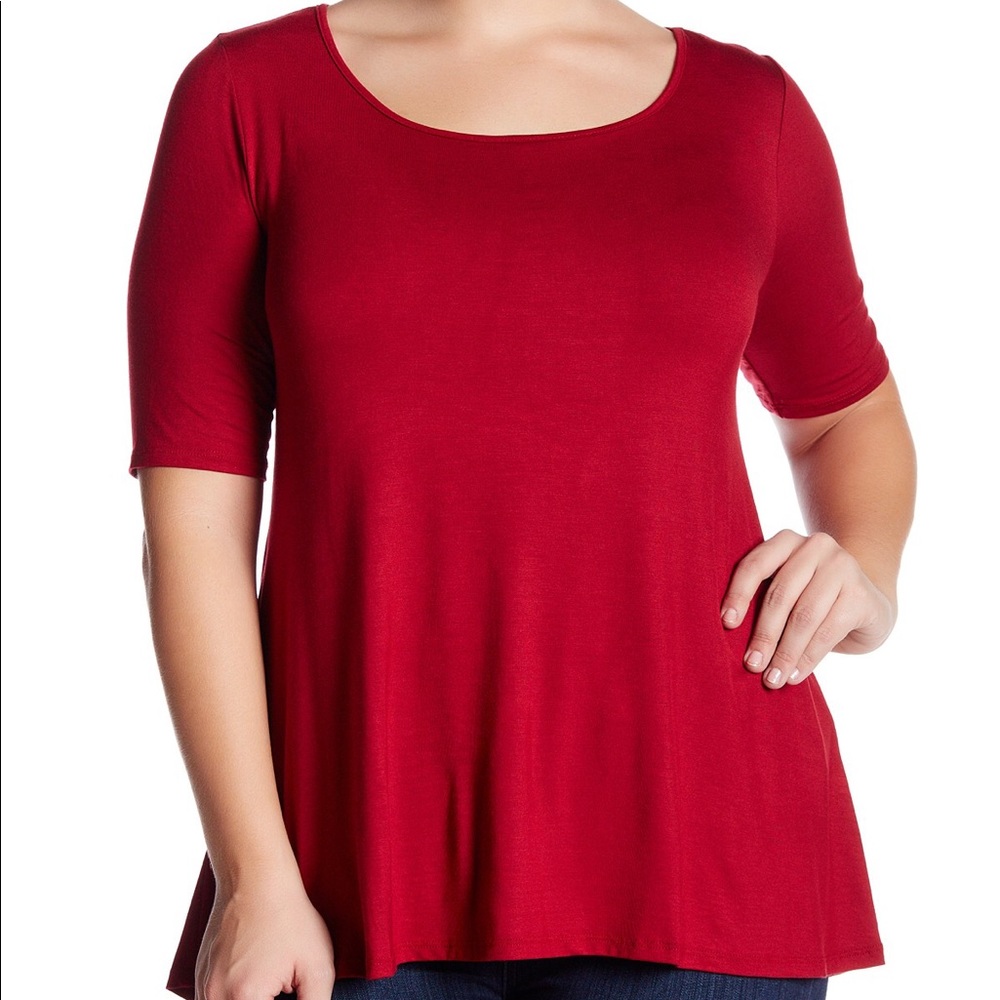 EDISTA RED RONA KEYHOLE SHIRT